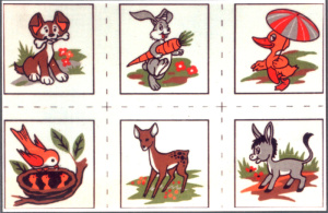 Канва жесткая с рисунком ,"Детские картинки", 6 картинок. Арт G.42                    