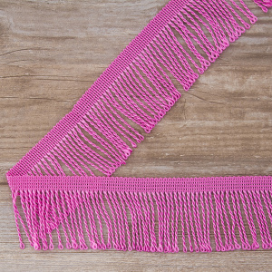 Бахрома витая, 60 мм, цвет ярко-розовый. Арт PP-60 col.305
