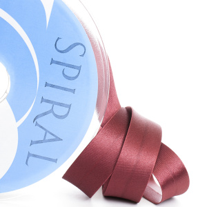 Косая бейка атласная 20 мм, 25 м, цвет 30, бордо. Арт 6260-20мм-30            