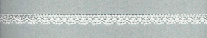 Мерсеризованное хлопковое кружево, 10 мм, цвет белый. Арт 3302/01                 