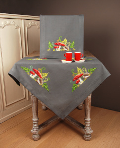 Набор для вышивания скатерти "Ежик с папоротником" . Арт PN-0190900