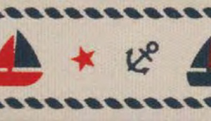 Лента хлопковая на картонной мини-катушке "Морское". Арт VR20.033