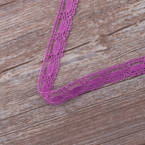 Мерсеризованное хлопковое кружево, 15 мм, цвет лавандовый. Арт 1798/88                 