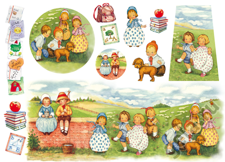 Бумага упаковочная "Дети", рисовая, 48 х 33 см. Арт DFS144                  