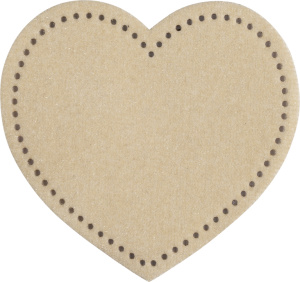 Термоаппликация "Сердце из замши бежевое". Арт 43155