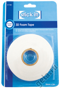 Клейкая лента 3D, двусторонняя, STICK IT, 18 мм х 5 м. Арт STI7200                 