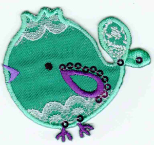 Термоаппликация HKM "Vogel mit Spitze grn". Арт 33310/1SB