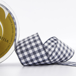 Лента с рисунком клетка SAFISA, 40 мм, 25 м, цвет 68, серый. Арт 469-40мм-68             