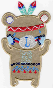 Термоаппликация HKM "Indianerb„r mit rotem Stirnband". Арт 33302/1SB