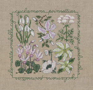 Набор для вышивания "Fleurs Blanches" (Белые цветы), 13 х 14 см. Арт 2285