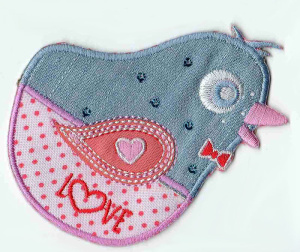 Термоаппликация HKM "Птичка в платье с горошком". Арт 33666/1SB