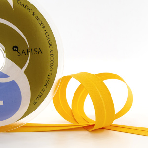 Косая бейка хлопок/полиэстер 20 мм, 25 м, цвет 33, светло-оранжевый. Арт 6120-20мм-33            