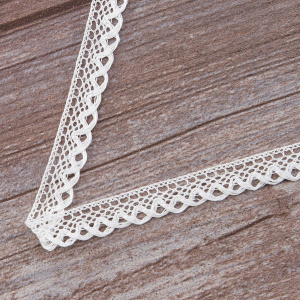 Мерсеризованное хлопковое кружево, 16 мм, белый. Арт 2110/01