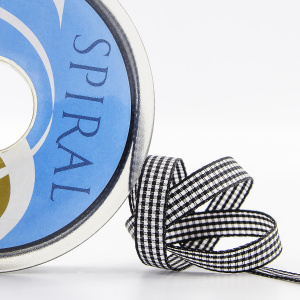 Лента с рисунком клетка SAFISA, 10 мм, 25 м, цвет 01, черный. Арт 466-10мм-01             