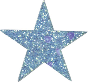 Термоаппликация "Звезда синяя с блёстками маленькая". Арт 43002
