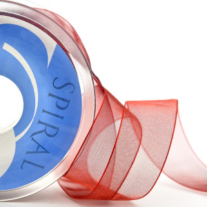 Лента органза SAFISA 15 мм, 25 м, цвет 1514, малиновый яркий. Арт 120-15мм-1514           