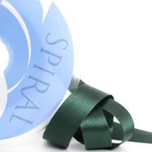 Косая бейка атласная 20 мм, 25 м, цвет 43, темно-зеленый. Арт 6260-20мм-43            