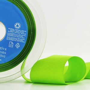 Лента репсовая SAFISA, 50 мм, 25 м, цвет 73 желто-зеленый. Арт 350-50мм-73