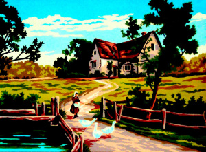 Канва жесткая с рисунком "Время года лето". Арт 40.143                  