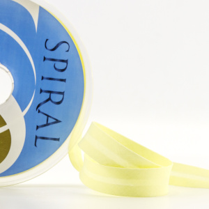 Косая бейка хлопок/полиэстер 20 мм, 25 м, цвет 108, лимонный. Арт 6120-20мм-108           