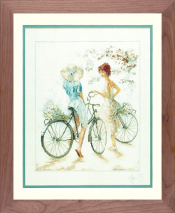Набор для вышивания "Girls On Bicycle" . Арт PN-0007949