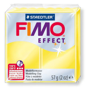 Полимерная глина FIMO "Effect", уп. 57 г, цвет полупрозрачный  жёлтый. Арт 8020-104