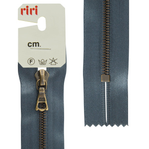 Молния металл, AM, неразъёмная, на атласной тесьме, 4 мм, 16 см, цвет 2121, серый стальной. Арт 3418216/16/2121         