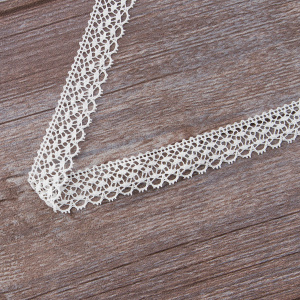Мерсеризованное хлопковое кружево, 20 мм, белый. Арт 2095/01