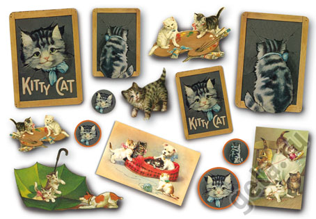 Бумага упаковочная "Кошки", рисовая, 48 х 33 см. Арт DFS154                  