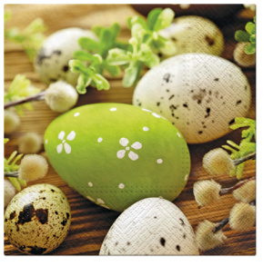 Салфетки трехслойные для декупажа, коллекция "Lunch"  PAW Decor Collection "Яйца среди сережек". Арт SDL087200