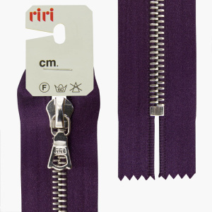 Молния металл, Ni, неразъёмная, на атласной тесьме, 6 мм, 16 см, цвет 2510, фиолетовый темный. Арт 3651221/16/2510         