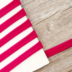 Шнур PEGA плоский, хлопковый, цвет малиновый, 12 мм. Арт 8421692407432