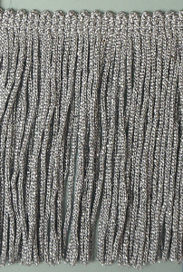 Бахрома 75 мм, цвет серебристый с люрексом. Арт F-18L-7,5/PLATA