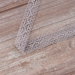 Мерсеризованное хлопковое кружево, 20 мм, цвет светло-серый. Арт 3037/64                 