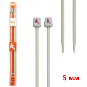 Спицы прямые алюминиевые  KATIA, 30 см,  5 мм. Арт 7766