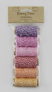 Шнуры Bakers Twine  на катушках в наборе, 2 х 2 нити, 1мм, 6 катушек. Арт BTBG2SF                 