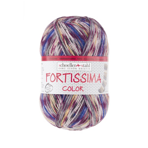 Пряжа Fortissima Socka 4-fach color, 75% шерсть, 25% полиамид, 420 м, 100 г. Арт 90028-2482