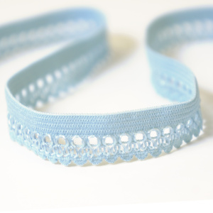 Резинка отделочная ажурная, цвет серо-голубой. Арт 12404/1134