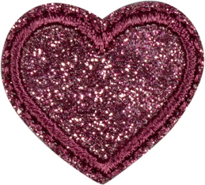 Термоаппликация "Сердце с блёстками красное маленькое". Арт 42650