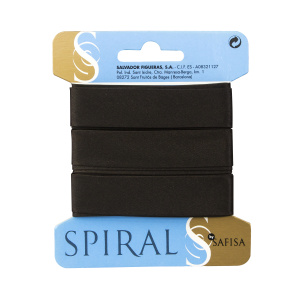 Косая бейка атласная  на блистере SAFISA, 20 мм, 2,5 м, цвет 17, темно-коричневый. Арт P06260-20мм-17          