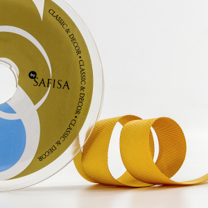 Лента репсовая SAFISA, 25 мм, 25 м, цвет 54 бежево-золотистый. Арт 350-25мм-54