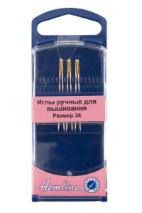 Иглы для вышивания с закруглённым кончиком, № 26, 6 шт. в контейнере. Арт 283G.26           
