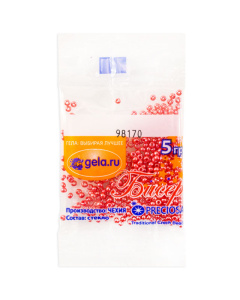 Бисер Preciosa №10, 5 г., цвет  №98170 красный блестящий непрозрачный. Арт G 98170