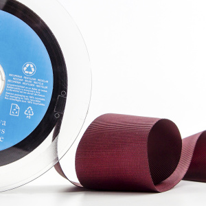 Лента репсовая SAFISA, 50 мм, 25 м, цвет 30 бордовый. Арт 350-50мм-30