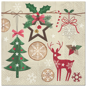 Салфетки трехслойные для декупажа, коллекция "Lunch"  PAW Decor Collection "Деревенское рождество". Арт SDL018300
