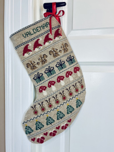 Набор для вышивания сапожка "Рождественский носок". Арт 2037-1