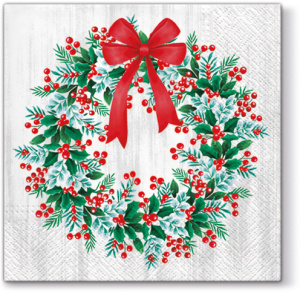 Салфетки трехслойные для декупажа, коллекция "Lunch"  PAW Decor Collection "Венок с рябиной". Арт SDL014800