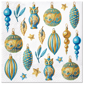 Салфетки трехслойные для декупажа, коллекция "Lunch"  PAW Decor Collection "Рождественское сияние". Арт SDL232800