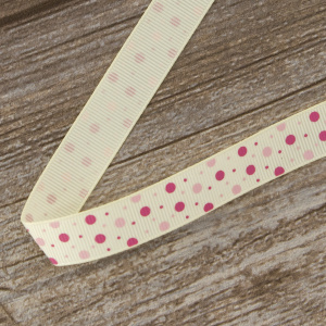 Лента репсовая на картонной мини-катушке "Горошки". Арт VR15.016