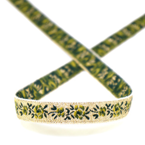 Лента жаккардовая с люрексом SAFISA, 10 мм, 15 м, цвет 04. Арт 9212-10мм-04